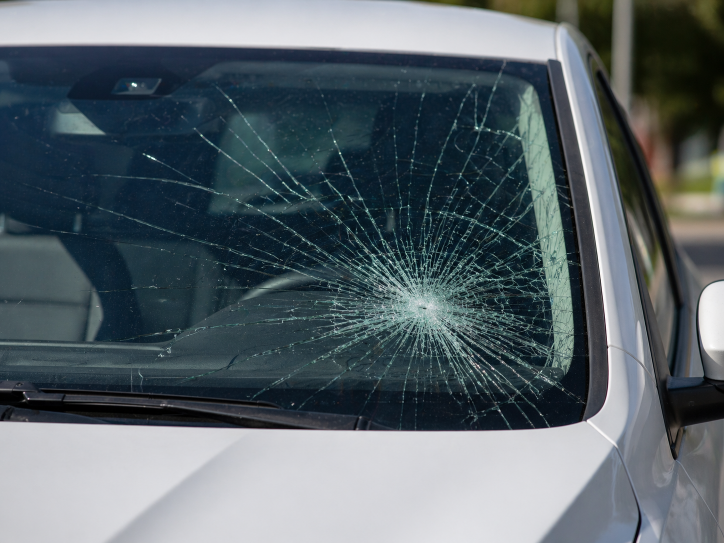 Cracked windshield sample